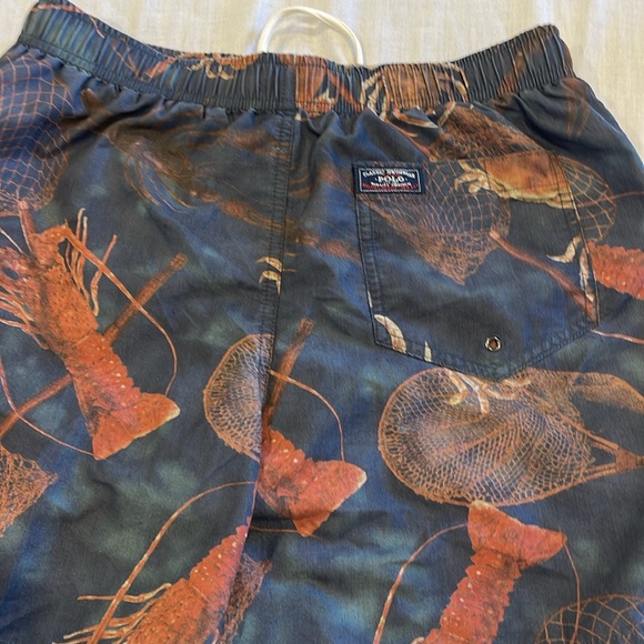 714 VINTAGE Ralph Lauren Polo classic Sport Blue Nylon Drawstring Shorts Size M - Picture 12 of 13